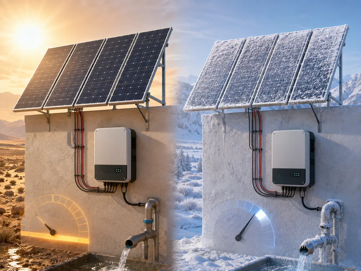 Hot Vmp and Cold Voc String Checks Hot Vmp and cold Voc limits in solar pump PV string design