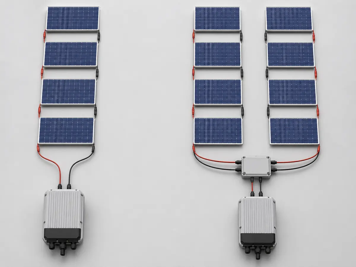 PV Series and Parallel Wiring for Water Pumps Series and parallel PV module wiring for a solar water pump inverter