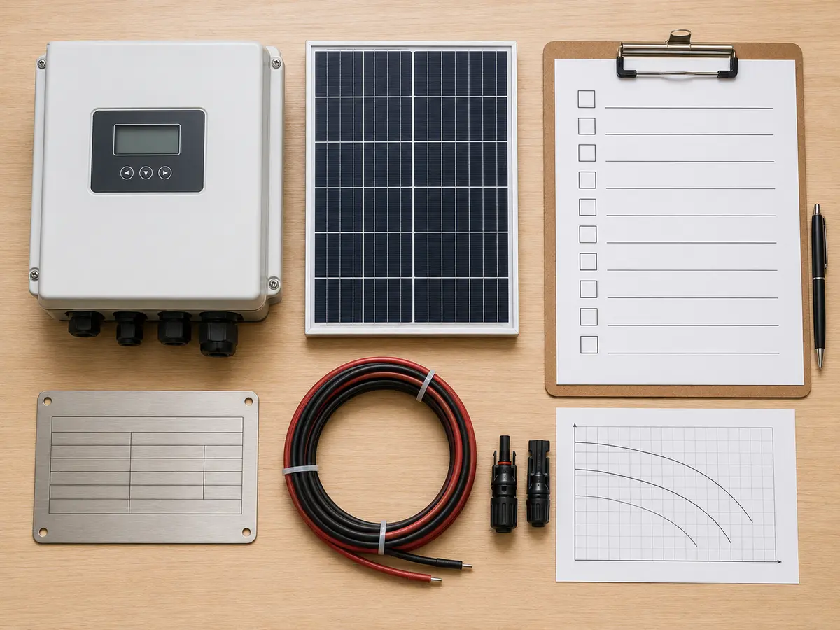 Solar Pump Inverter RFQ Checklist Completed solar pump inverter request for quotation checklist with motor PV and site data