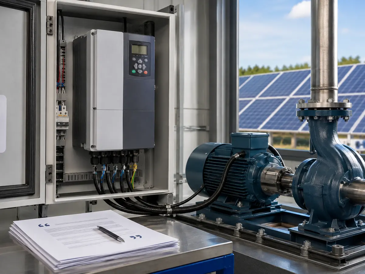 Solar Pump Inverter Manufacturer RFQ Review Solar pump inverter RFQ with pump nameplate PV module data OEM files and supplier review notes