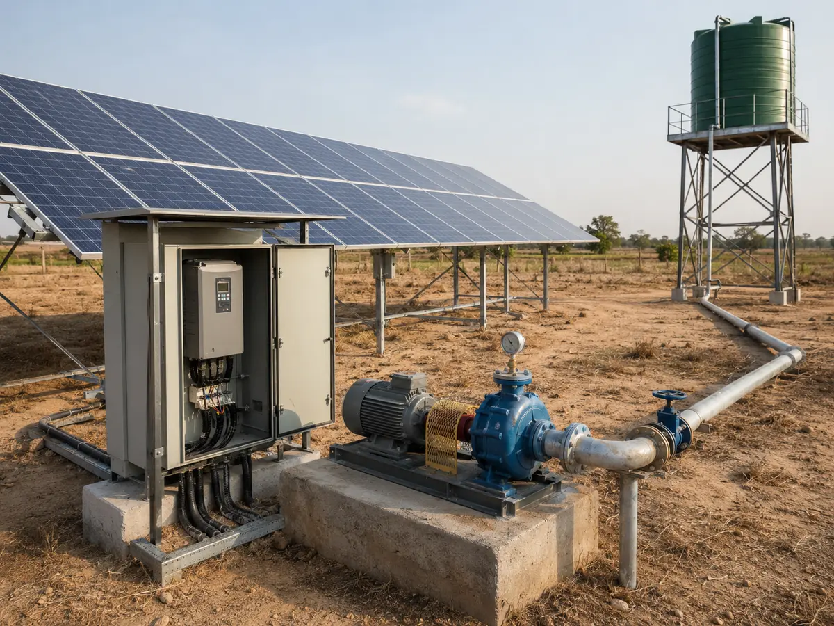 Solar Pumping System Components Guide Solar pumping system components from PV array and inverter to pump and water tank