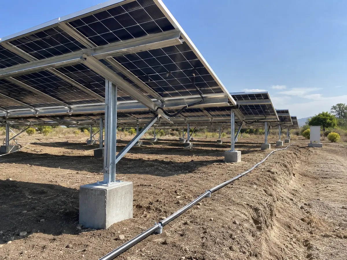 Solar PV Array and Mounting Components Solar PV module strings and mounting structure for a water pumping system