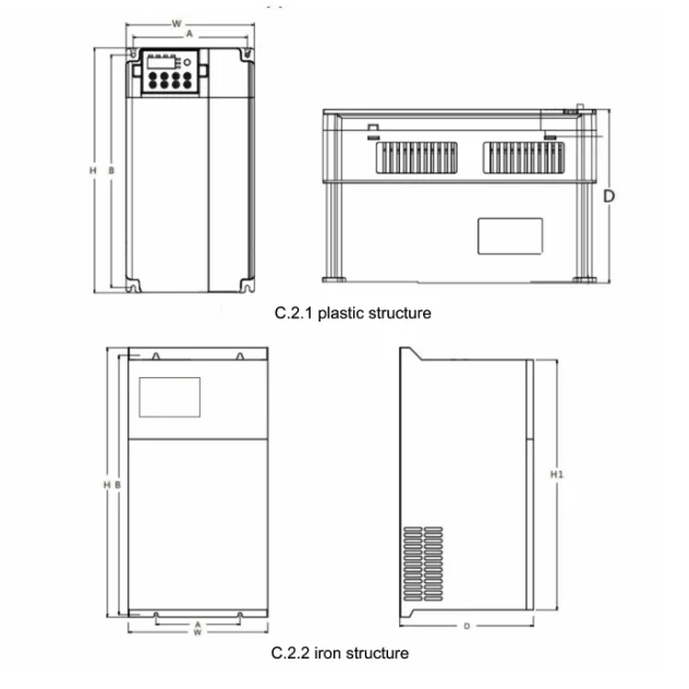FU9000SI outline and mounting dimension drawing