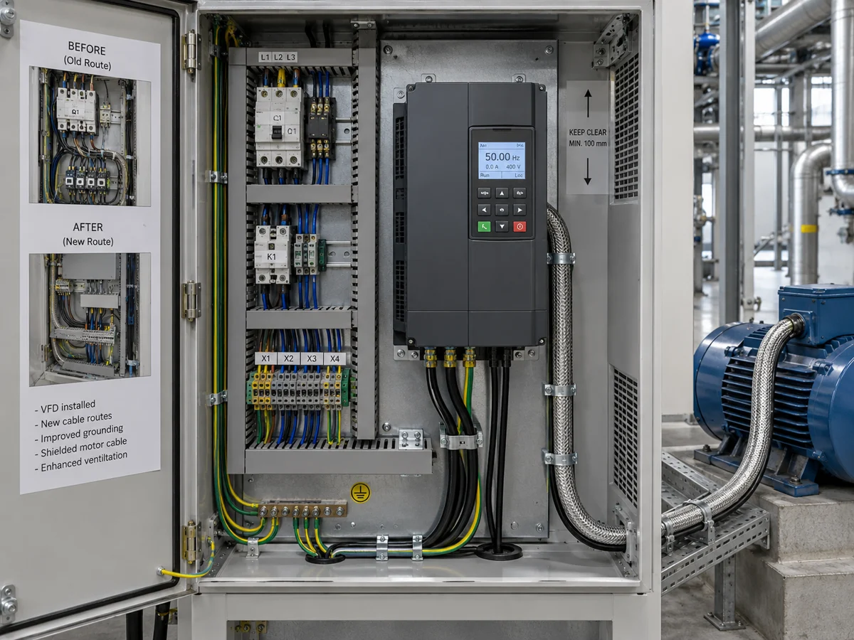 FU9000MD Compact Cabinet Retrofit Compact VFD retrofit in a small control cabinet