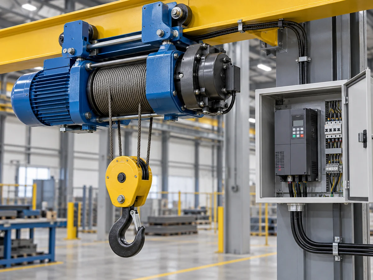 FU9000H Electric Hoist Application Electric wire rope hoist controlled by variable frequency drive