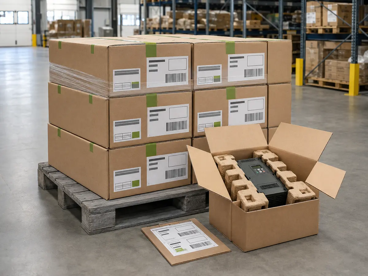 Private label carton mark prepared for electrical distributor warehouse receiving