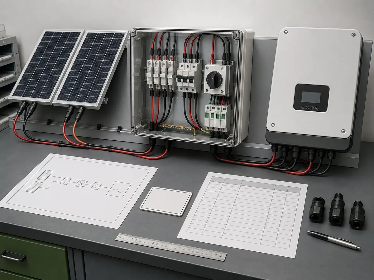 PV DC Protection and Order File Check PV modules, combiner box, DC protection, inverter and blank electrical order documents