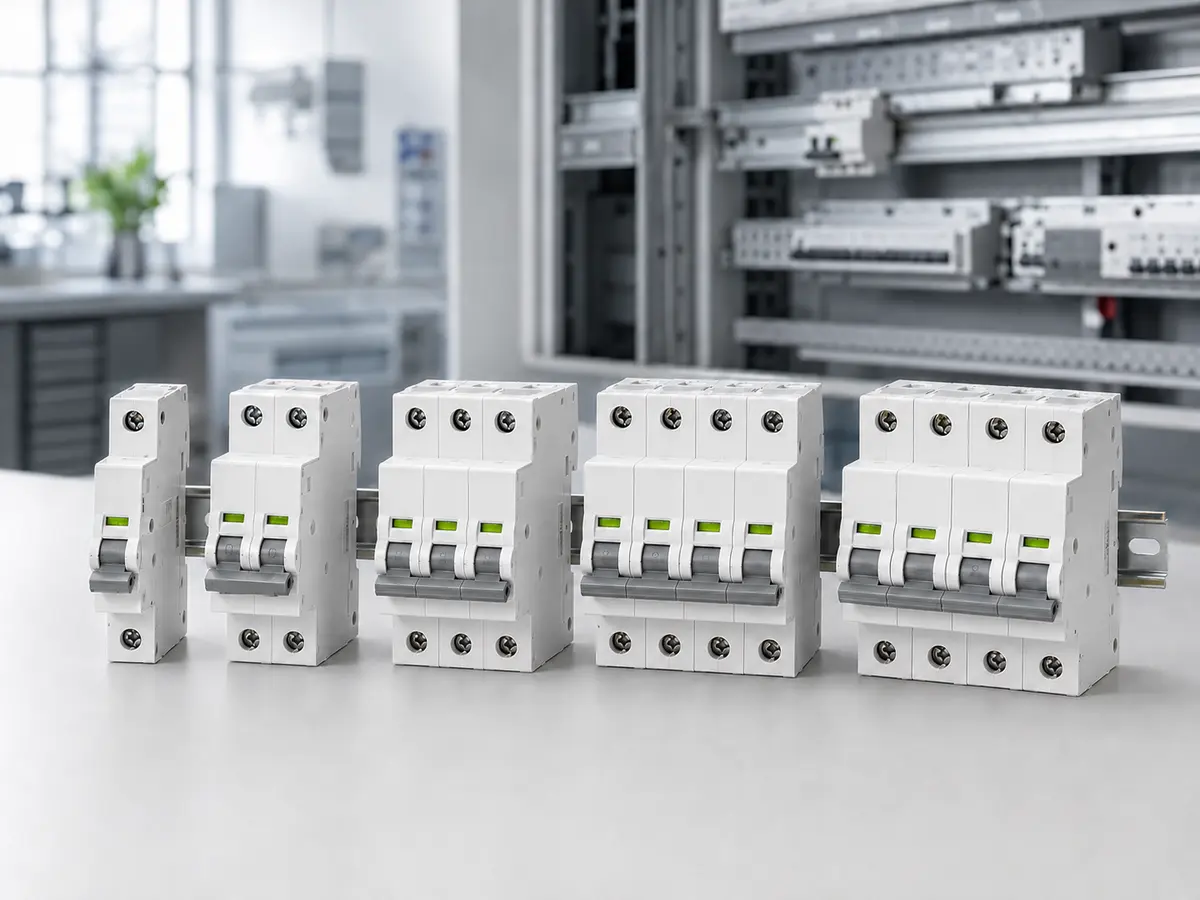 UFELE AC circuit breaker range with 1P 1P plus N 2P 3P and 4P MCB options