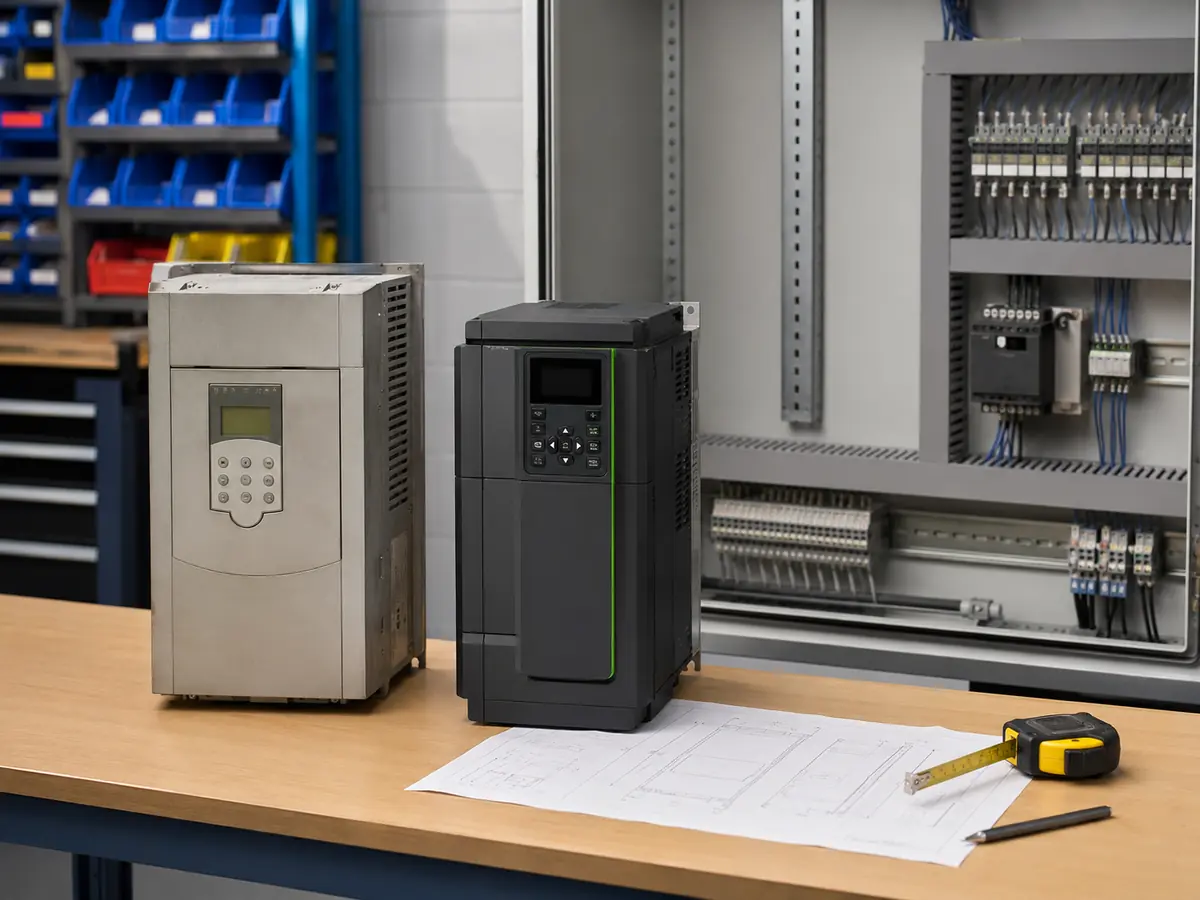 Variable frequency drive retrofit replacement for old motor control cabinet